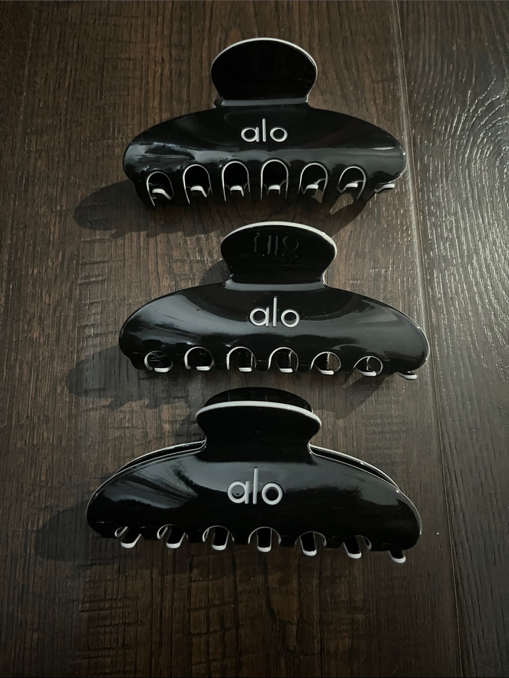 Black all hair clip set of 3 pc